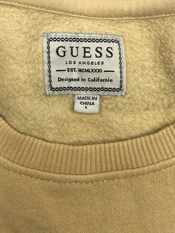 Khaki GUESS Embroidery Sweatshirt Men's Large Northern Pole Vintage Wholesale 