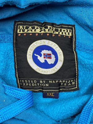 Light Blue Napapijri Fleece Anorak Jacket Women's XXL Northern Pole Vintage Wholesale 