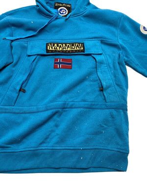 Light Blue Napapijri Fleece Anorak Jacket Women's XXL Northern Pole Vintage Wholesale 