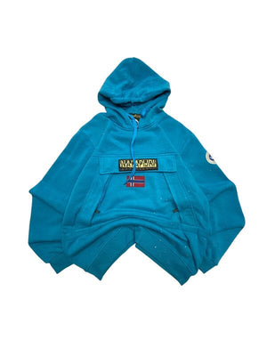 Light Blue Napapijri Fleece Anorak Jacket Women's XXL Northern Pole Vintage Wholesale 