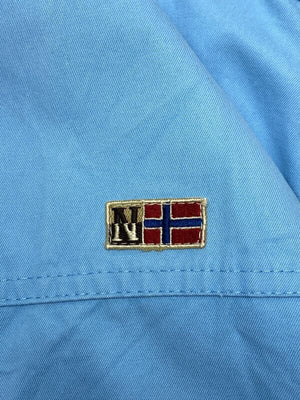 Light Blue Napapijri Windbreaker Men's Large Northern Pole Vintage Wholesale 