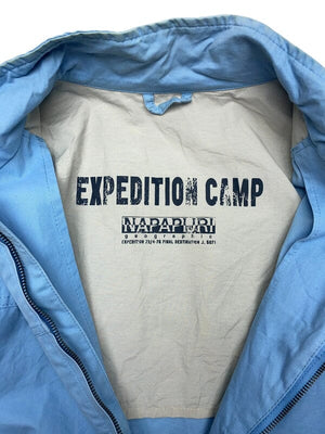 Light Blue Napapijri Windbreaker Men's Large Northern Pole Vintage Wholesale 