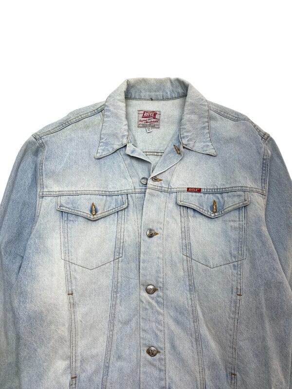 Light Blue Rifle Denim Jacket Women's Large Northern Pole Vintage Wholesale 