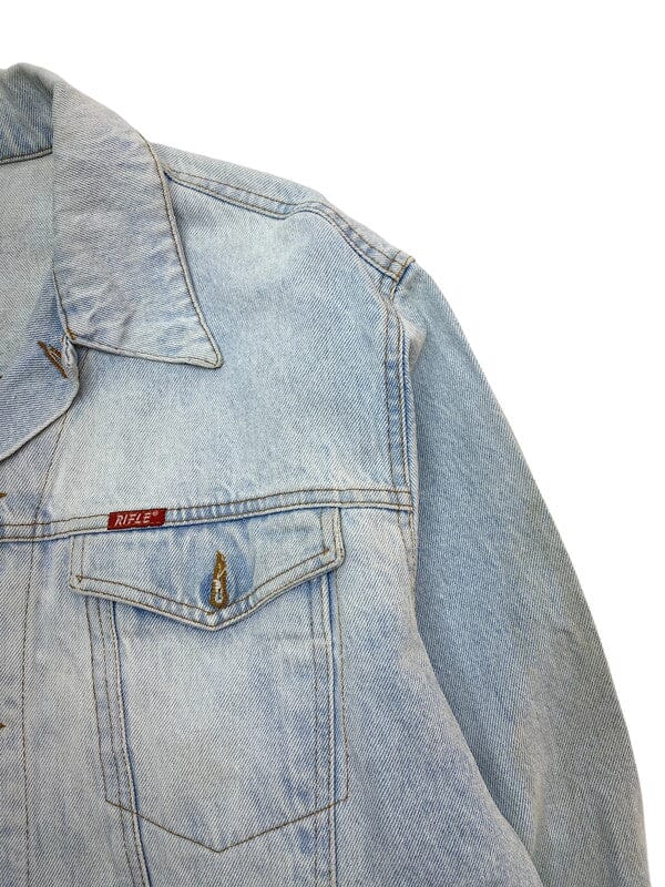 Light Blue Rifle Denim Jacket Women's Large Northern Pole Vintage Wholesale 