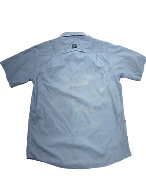 Light Blue Wrangler Short-sleeved Shirt Men's Medium Northern Pole Vintage Wholesale 