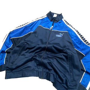 Navy and Blue Puma Track Jacket Men's Large Northern Pole Vintage Wholesale 
