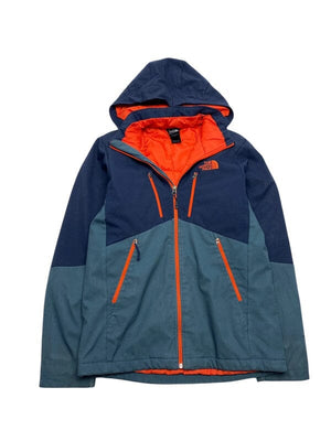 Navy and Turquoise North Face Raincoat Men's Small Northern Pole Vintage Wholesale 