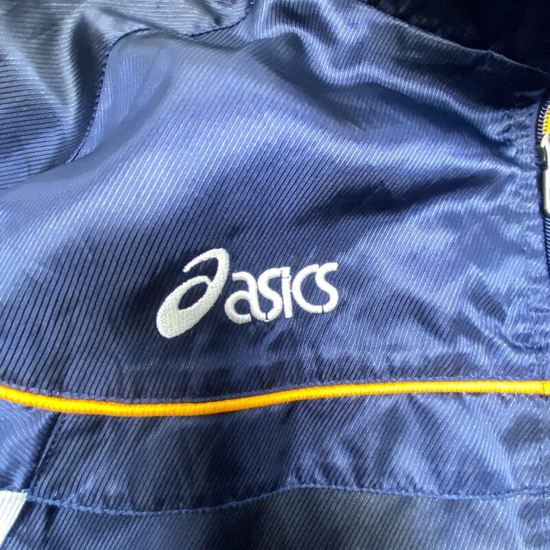 Navy and White Asics Windbreaker Men's Large Northern Pole Vintage Wholesale 