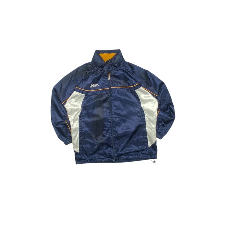 Navy and White Asics Windbreaker Men's Large Northern Pole Vintage Wholesale 