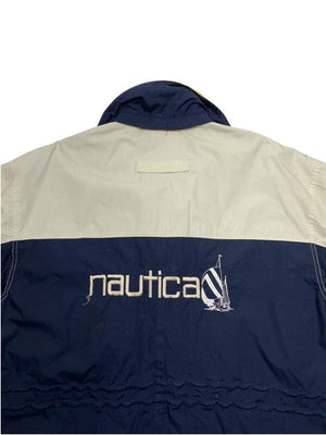 Navy and White Nautica Raincoat Men's XL Northern Pole Vintage Wholesale 