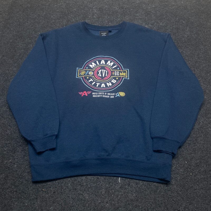 Navy Factorie Miami Embroidery Sweatshirt Men's XS Northern Pole Vintage Wholesale 