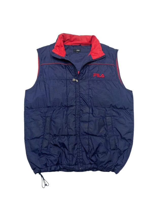 Navy Fila Puffer Gilet Men's Large Northern Pole Vintage Wholesale 