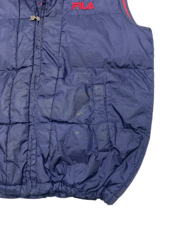 Navy Fila Puffer Gilet Men's Large Northern Pole Vintage Wholesale 