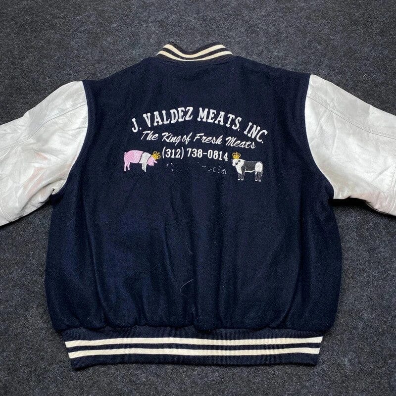Navy Game Varsity Jacket Men's XXL Northern Pole Vintage Wholesale 