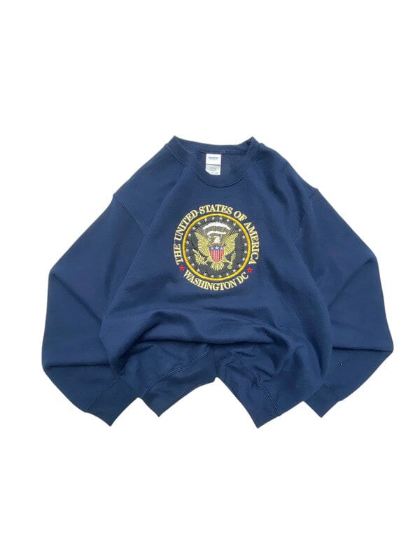Navy Gildan Washington DC Embroidery & Badge Sweatshirt Men's Small Northern Pole Vintage Wholesale 
