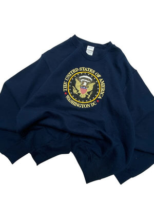 Navy Gildan Washington DC Embroidery & Badge Sweatshirt Men's Small Northern Pole Vintage Wholesale 