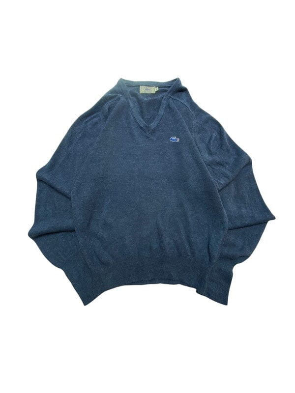 Navy IZOD x Lacoste V-neck Jumper Men's Medium Northern Pole Vintage Wholesale 
