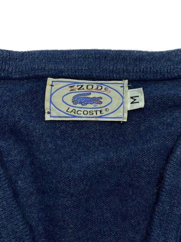 Navy IZOD x Lacoste V-neck Jumper Men's Medium Northern Pole Vintage Wholesale 