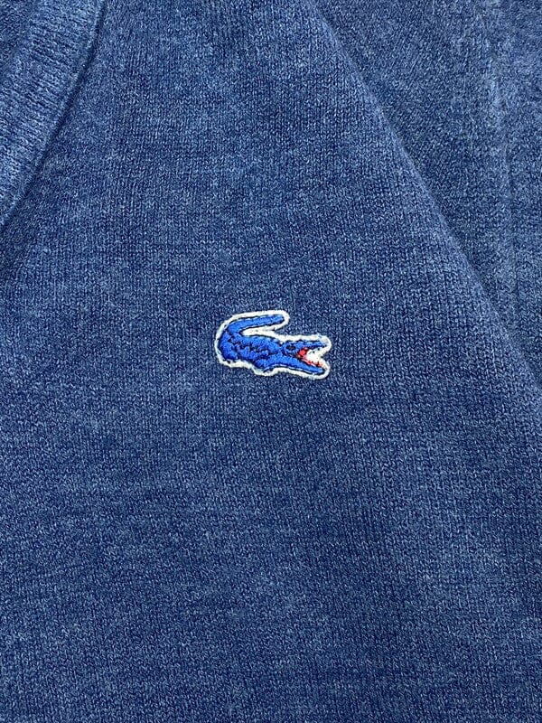 Navy IZOD x Lacoste V-neck Jumper Men's Medium Northern Pole Vintage Wholesale 