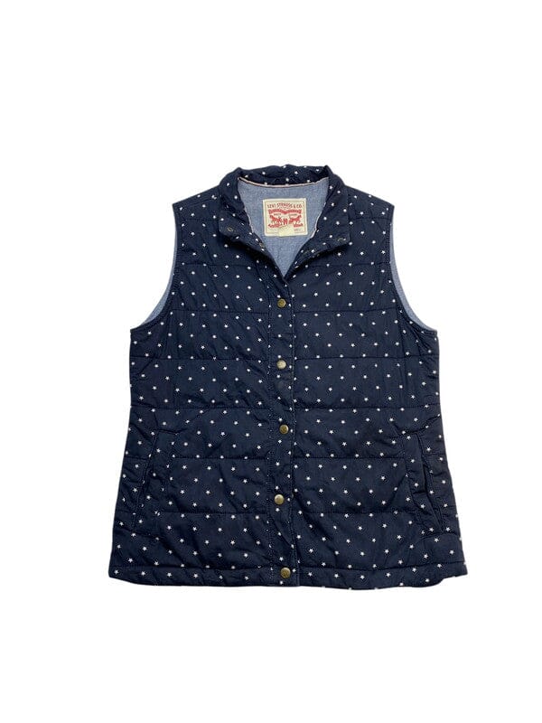 Navy Levi's Star Gilet Women's Large Northern Pole Vintage Wholesale 