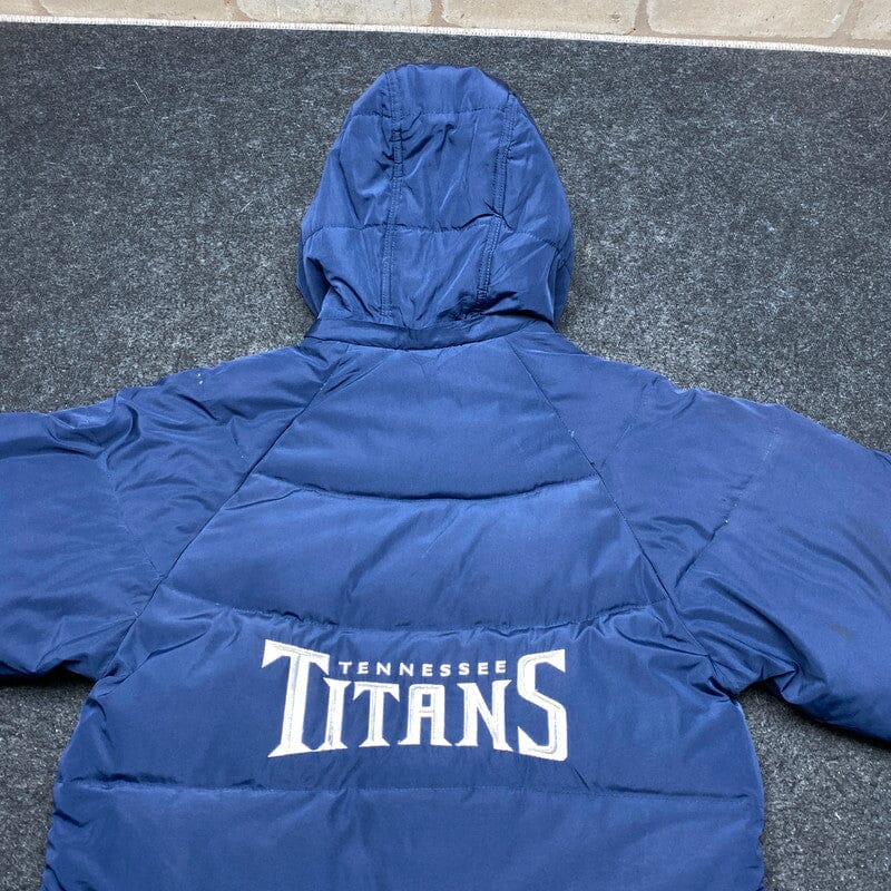 Navy Reebok x NFL Titans Puffer Jacket Men's Medium Northern Pole Vintage Wholesale 