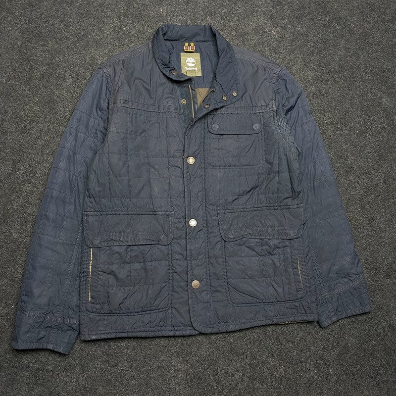 Navy Timberland Quilted Jacket Medium Northern Pole Vintage Wholesale 