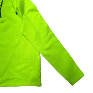 Neon Green Ralph Lauren 1/4 Zip-up Polo Shirt Men's Medium Northern Pole Vintage Wholesale 