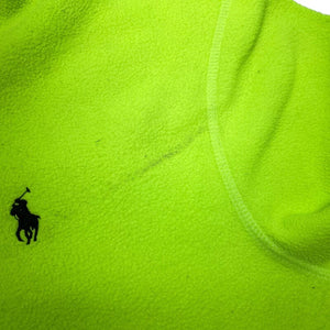 Neon Green Ralph Lauren 1/4 Zip-up Polo Shirt Men's Medium Northern Pole Vintage Wholesale 