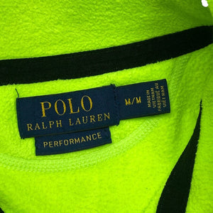 Neon Green Ralph Lauren 1/4 Zip-up Polo Shirt Men's Medium Northern Pole Vintage Wholesale 