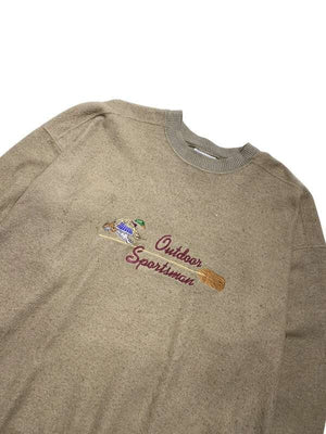 Olive Green CS Embroidery Sweatshirt Men's XL Northern Pole Vintage Wholesale 