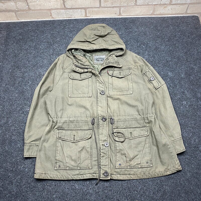 Olive Green Levi's Work Jacket Women's XXL Northern Pole Vintage Wholesale 