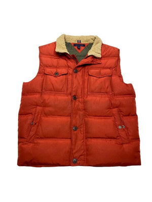 Orange Tommy Hilfiger Puffer Gilet Men's Medium Northern Pole Vintage Wholesale 