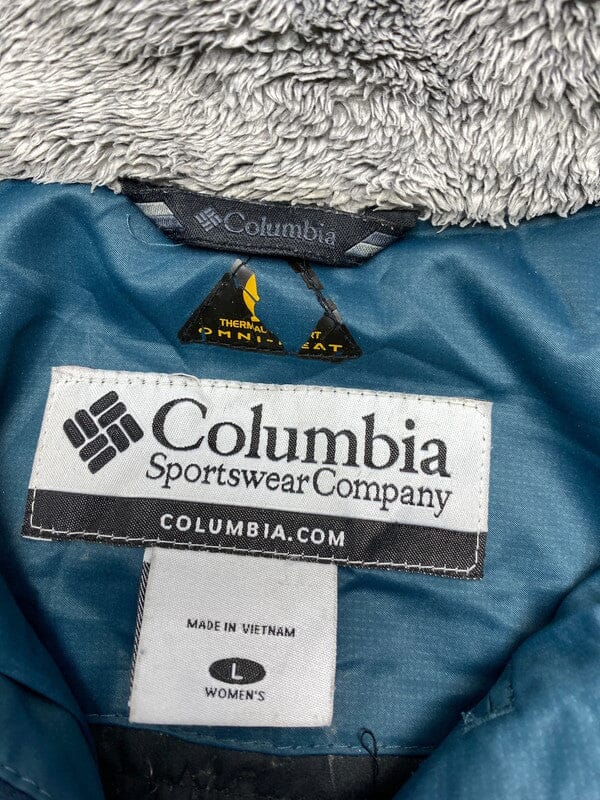 Petrol Blue Columbia Raincoat Jacket Women's Large Northern Pole Vintage Wholesale 