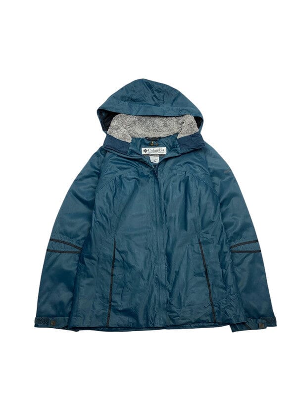 Petrol Blue Columbia Raincoat Jacket Women's Large Northern Pole Vintage Wholesale 
