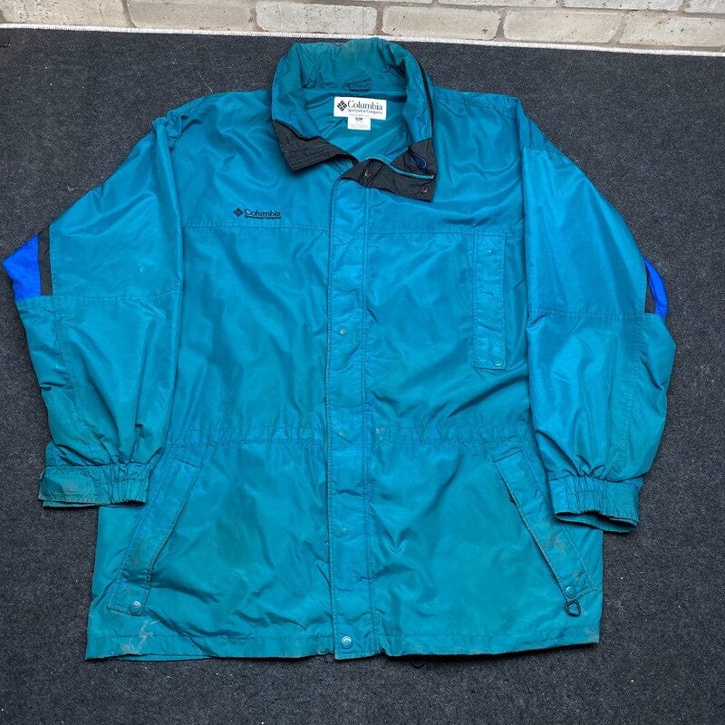 Petrol Green Columbia Windbreaker Men's XXXL Northern Pole Vintage Wholesale 