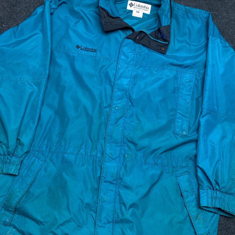 Petrol Green Columbia Windbreaker Men's XXXL Northern Pole Vintage Wholesale 
