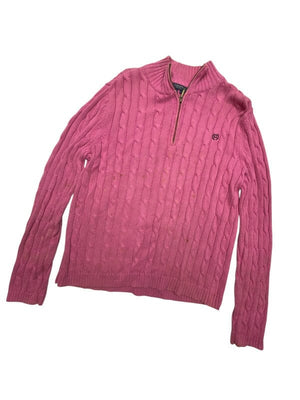 Pink CHAPS Half-zip Jumper Women's Large Northern Pole Vintage Wholesale 