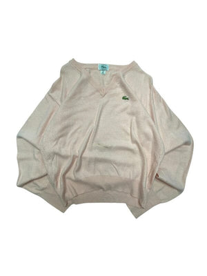 Pink izod x lacoste v-neck jumper men's medium Northern Pole Vintage Wholesale 