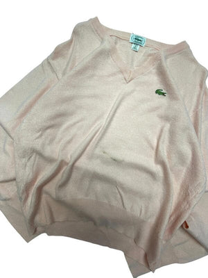 Pink izod x lacoste v-neck jumper men's medium Northern Pole Vintage Wholesale 