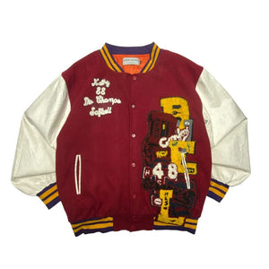Red and White Varsity Jacket Men's XL Northern Pole Vintage Wholesale 