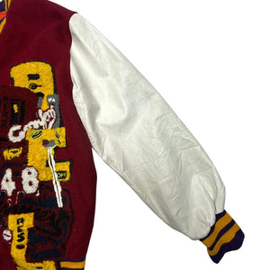 Red and White Varsity Jacket Men's XL Northern Pole Vintage Wholesale 