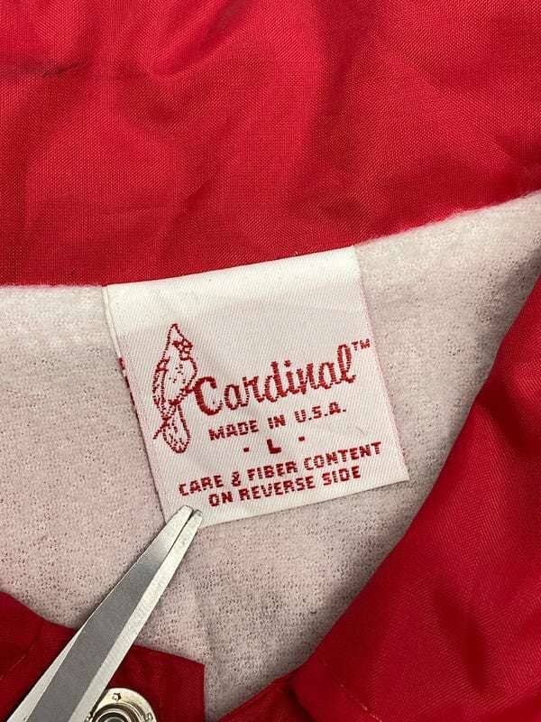 Red Cardinal Chest Embroidery Shacket Men's XL Northern Pole Vintage Wholesale 