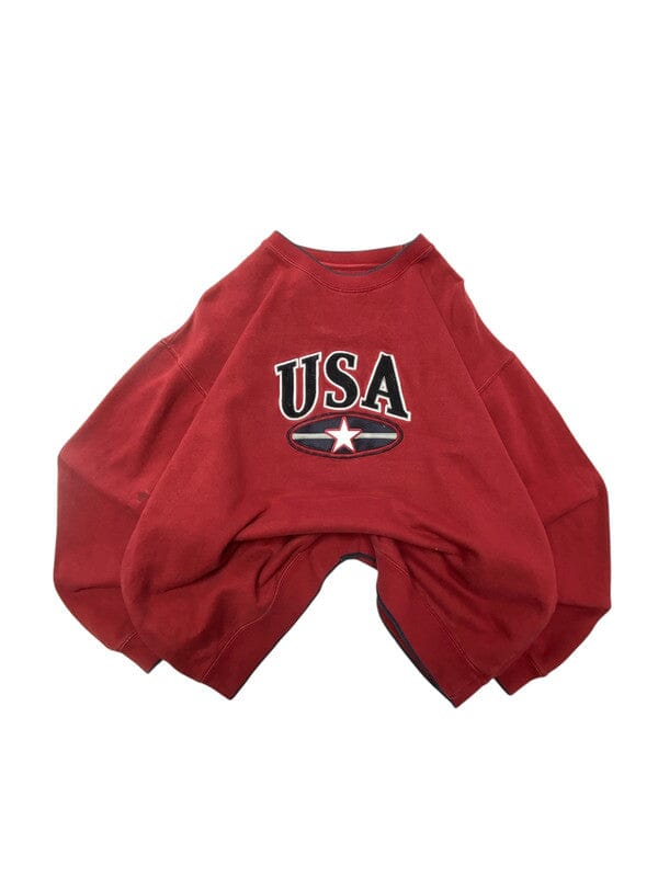 Red C&B USA Badge Sweatshirt Men's XXL Northern Pole Vintage Wholesale 