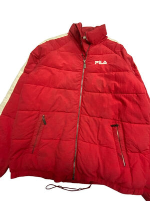 Red FILA Puffer Jacket Men's Small Northern Pole Vintage Wholesale 