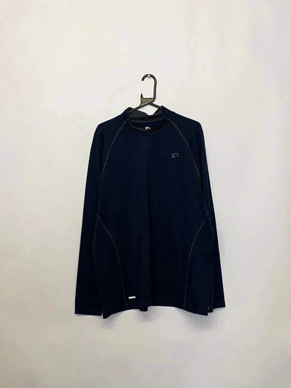 Starter Navy Blue Long Sleeve Performance Top – Size 3XL Northern Pole Vintage Wholesale 