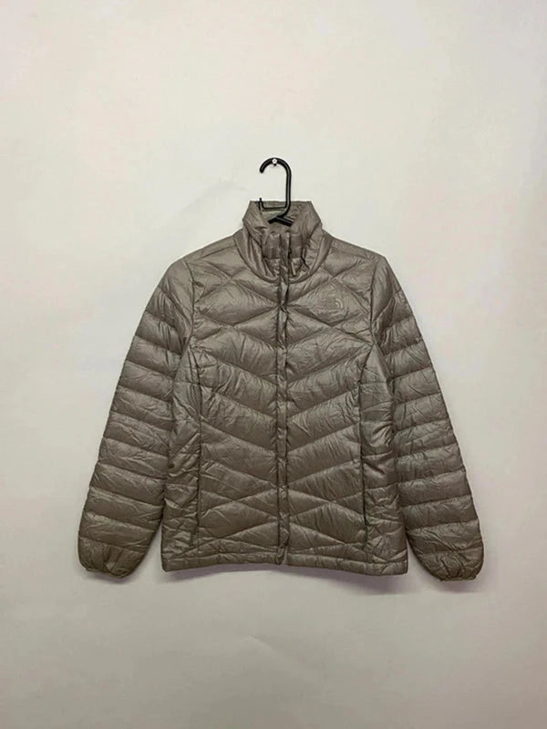 The North Face Lightweight Puffer Jacket – Women’s S – Taupe Grey Northern Pole Vintage Wholesale 