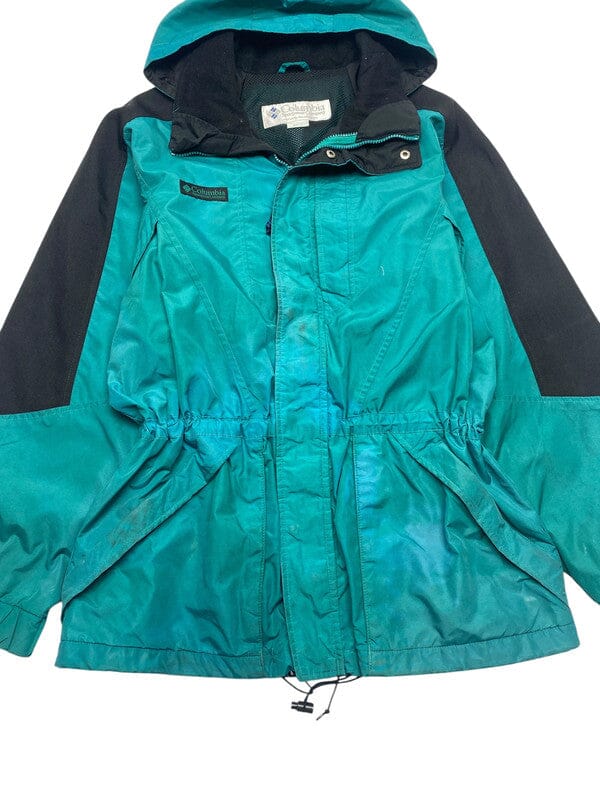 Turquoise and Black Columbia Raincoat Men's Medium Northern Pole Vintage Wholesale 