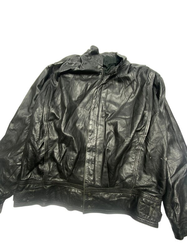Vintage Black Leather Bomber Jacket Men's XL Northern Pole Vintage Wholesale 