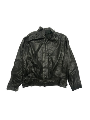 Vintage Black Leather Bomber Jacket Men's XL Northern Pole Vintage Wholesale 