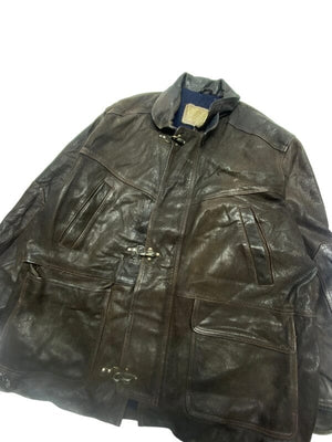 Vintage Brown Leather AT Company Jacket Men's XXL Northern Pole Vintage Wholesale 